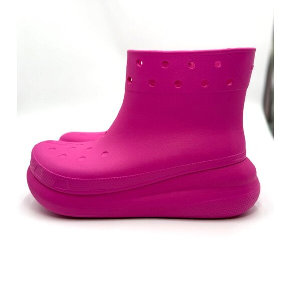 Crocs Size 12M Pink Rain Boot Lightweight Waterproof Footwear Iconic Comfort Des - Picture 2 of 11